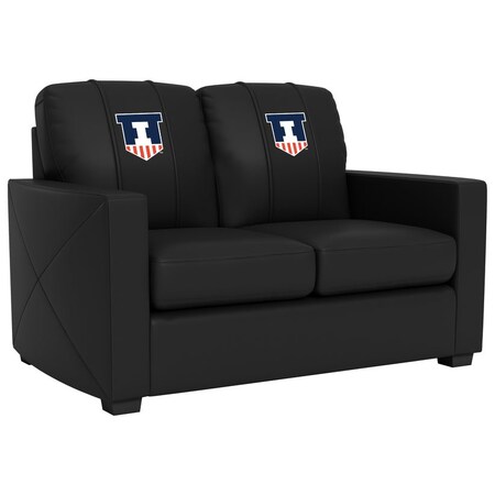 Dreamseat Silver Loveseat with Illinois Fighting Illini Logo XZ7759003LSCDBK-PSCOL13600